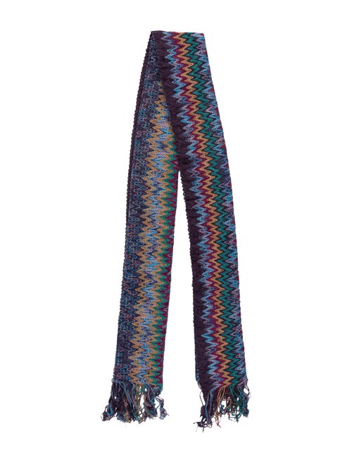 Missoni Chevron Woven Scarf Purple