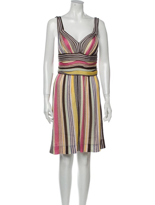 Missoni Striped Knee-Length Dress Brown