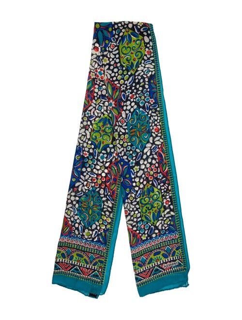 Missoni Silk Printed Scarf Blue