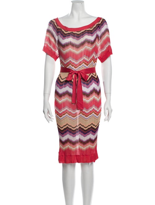 Missoni Striped Knee-Length Dress Pink