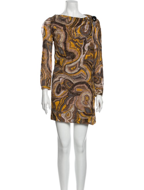 Missoni Paisley Print Mini Dress Brown
