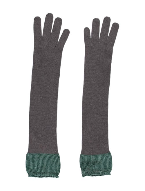 Missoni Silk Knit Gloves Grey