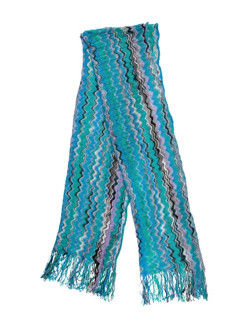 Missoni Patterned Knit Scarf Green