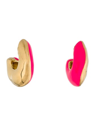 Missoma Enamel Squiggle Chubby Two-Tone Hoop Earrings