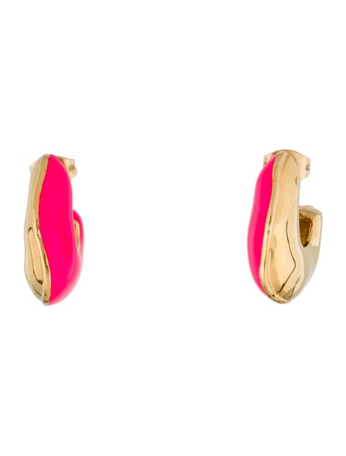 Missoma Enamel Squiggle Chubby Two-Tone Hoop Earrings