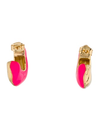 Missoma Enamel Squiggle Chubby Two-Tone Hoop Earrings