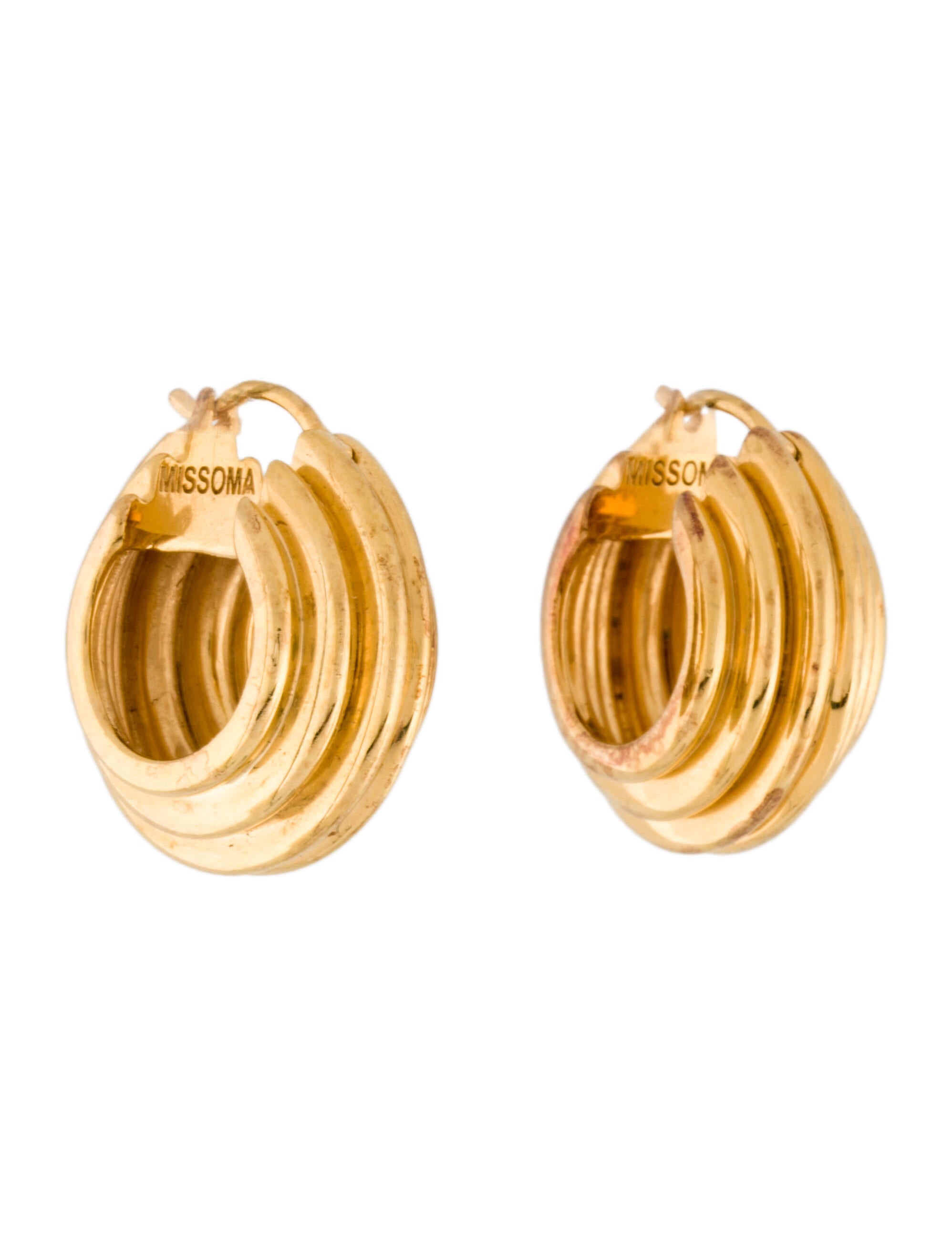 ★MISSOMA★ LUCY WILLIAMS MEDIUM CHUNKY RIDGE HOOP EARRINGS Missoma X Lucy Williams Lucy Williams Medium Chunky Ridge