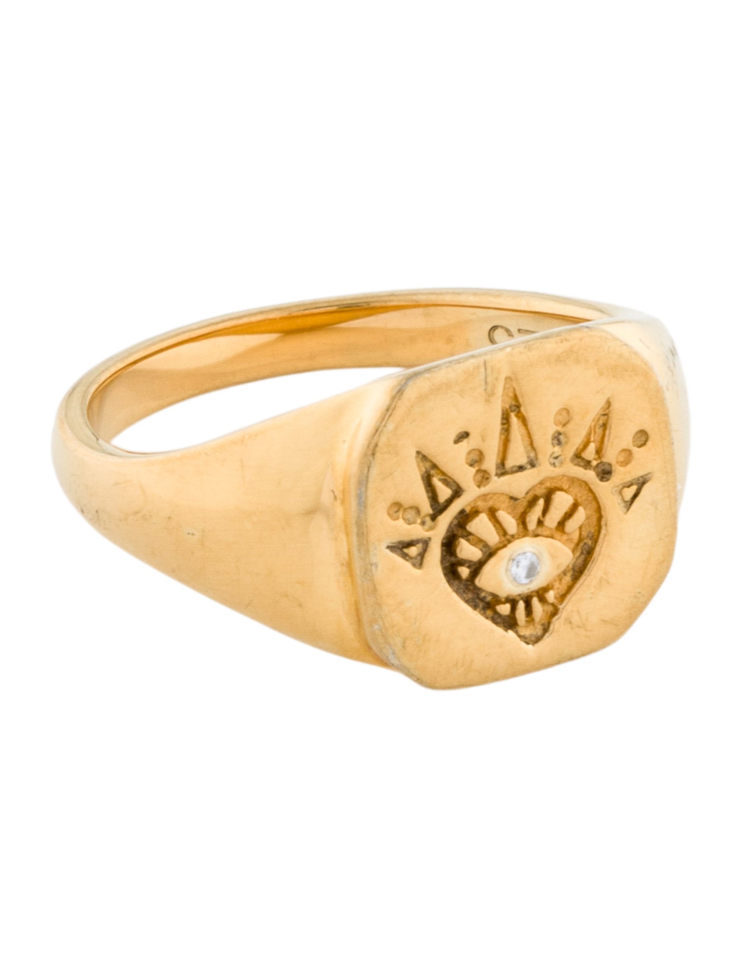 Missoma Cubic Zirconia Mantra Signet Ring