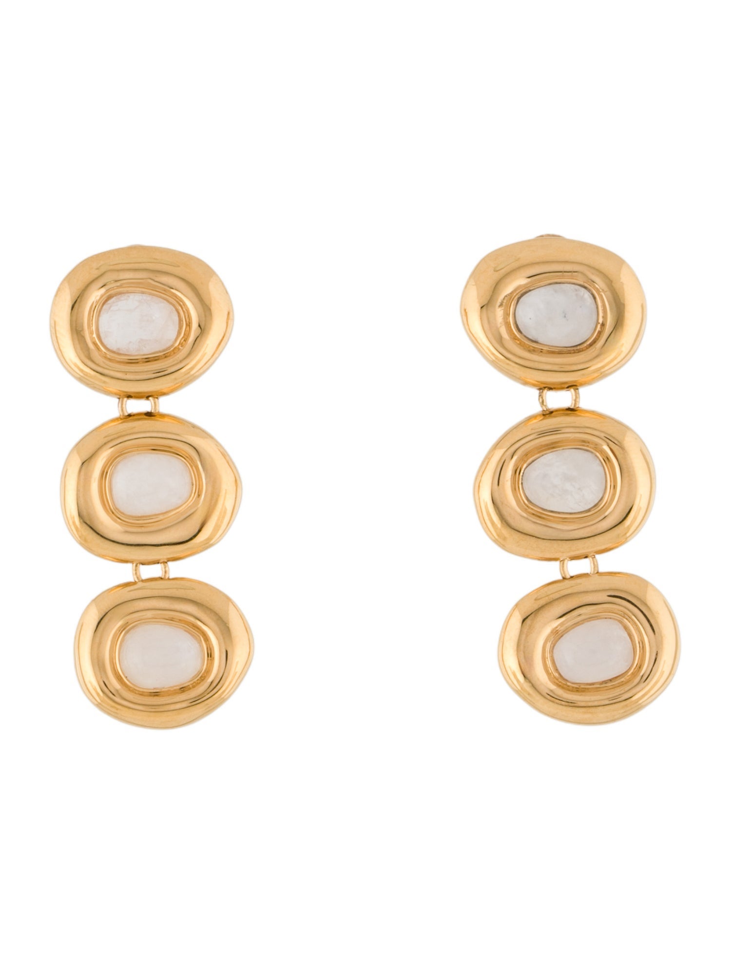 Missoma Moonstone Labradorite Doughnut Long Drop Earrings