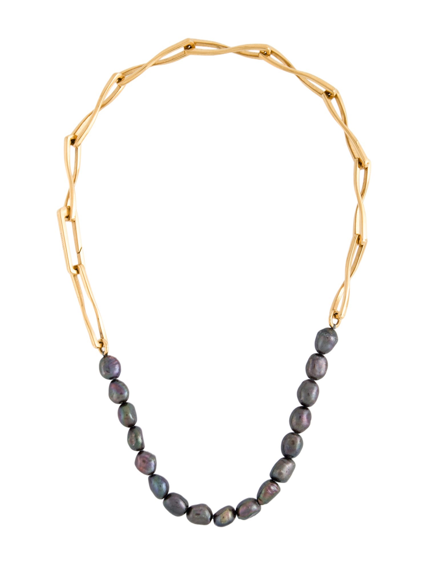 Missoma Baroque Pearl Twisted Link Necklace