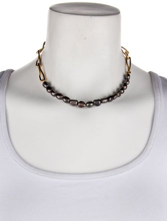 Missoma Baroque Pearl Twisted Link Necklace