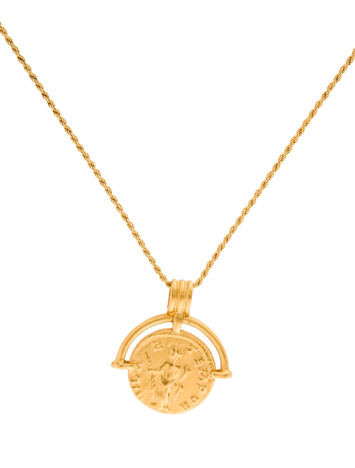 Missoma Lucy Williams Engravable Roman Arc Coin Pendant Necklace