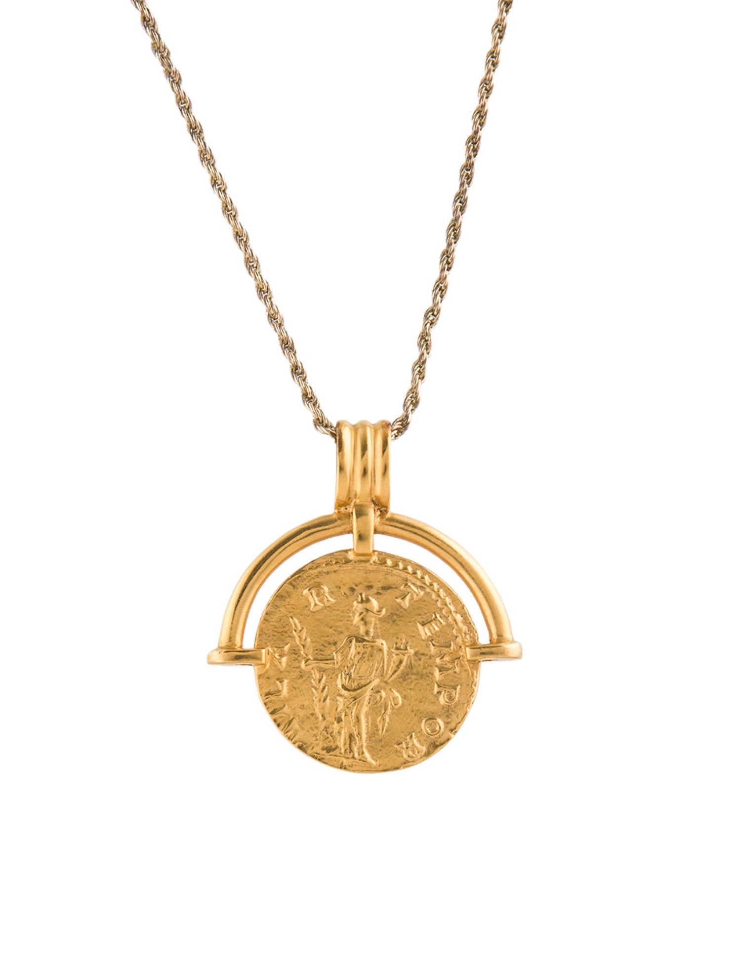 Missoma Lucy Williams Medium Engravable Roman Arc Coin Pendant Necklace
