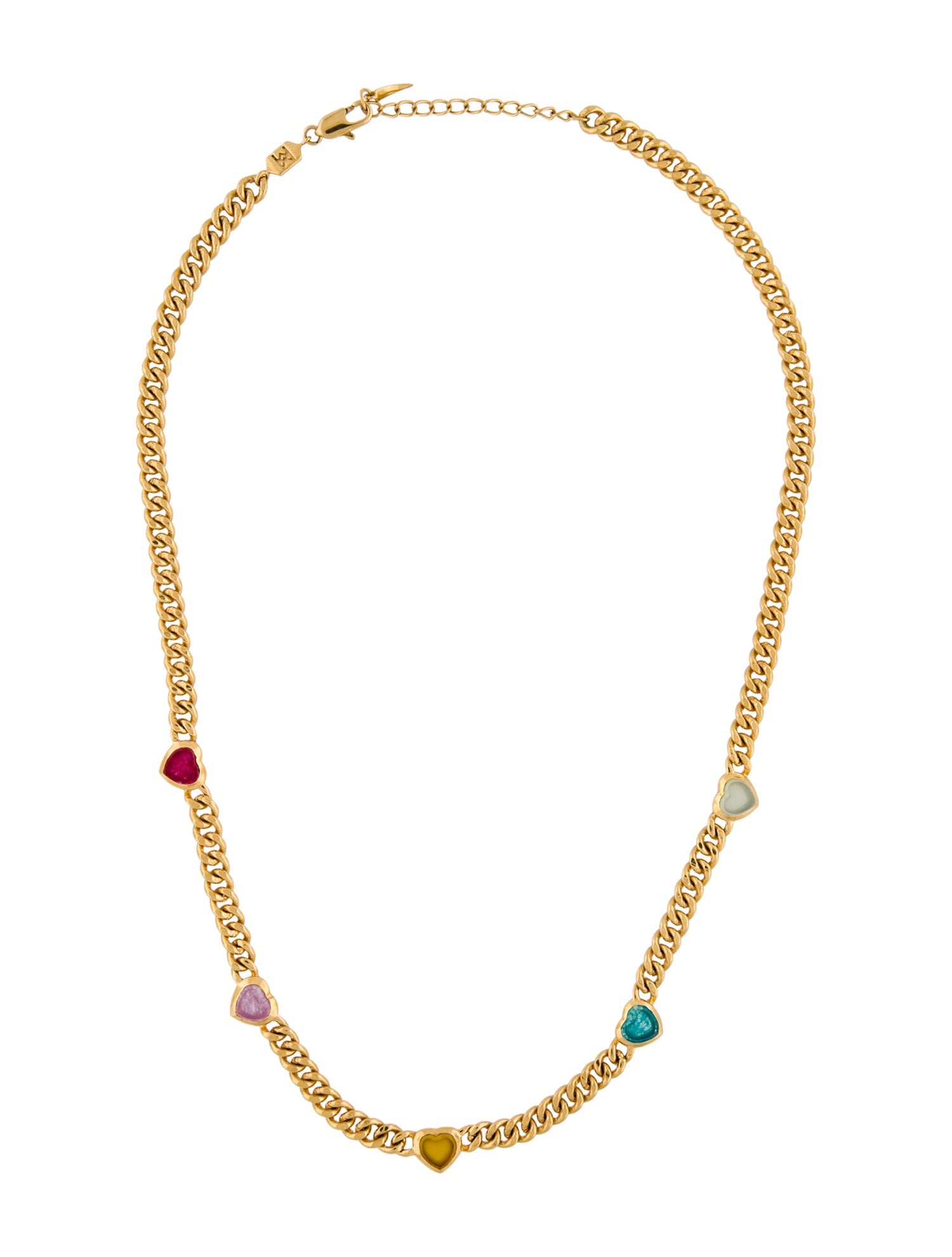 Missoma Multi-Stone Jelly Heart Charm Station Necklace