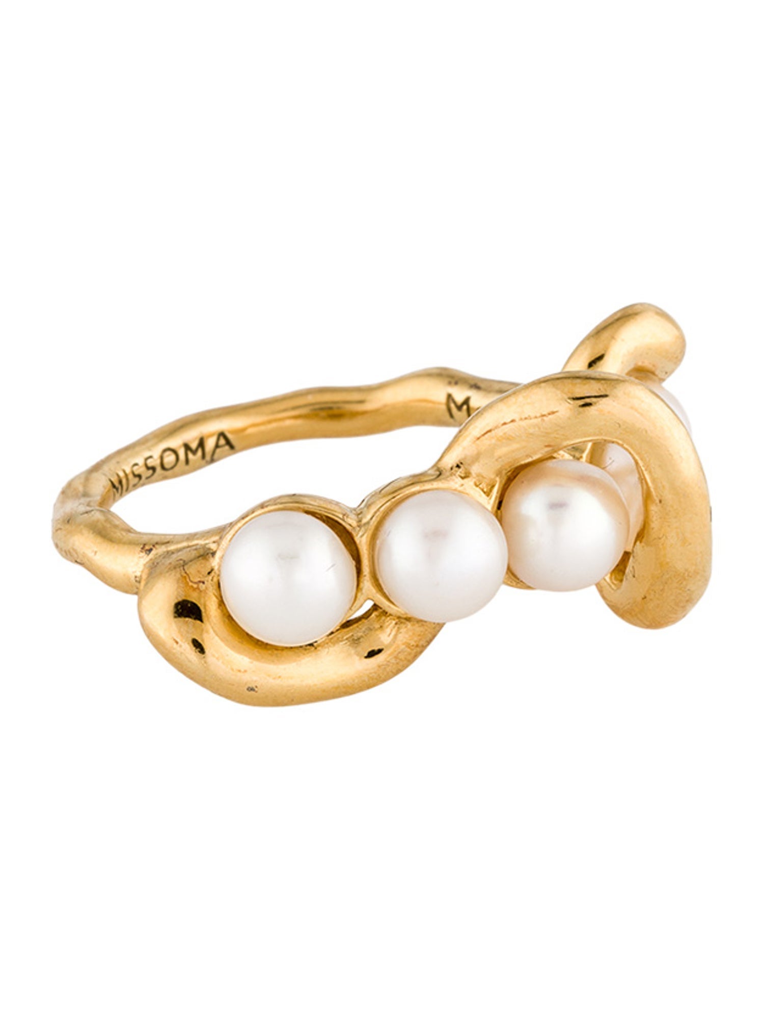 Missoma Pearl Molten Twisted Stacking Ring