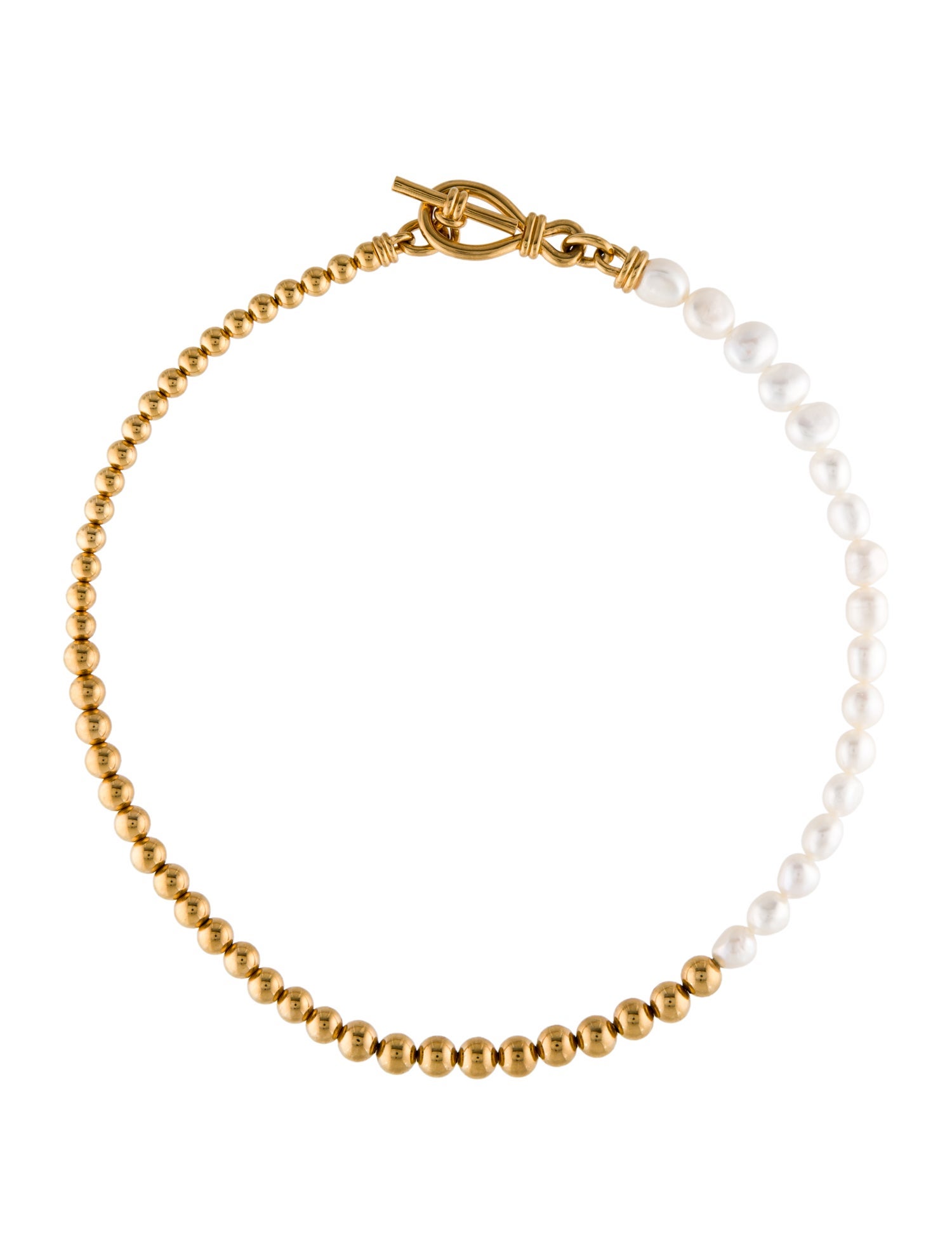 Missoma Pearl Beaded T-Bar Collar Necklace