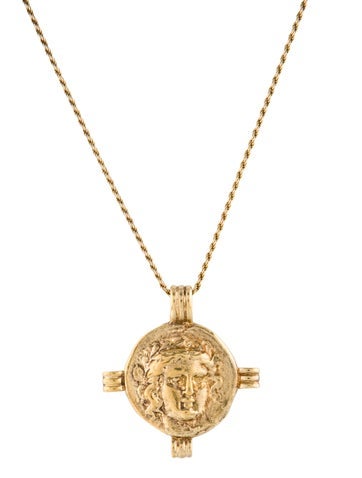 Pre-owned Missoma X Lucy Williams 'apollo' Coin Pendant Necklace, 22" In Multi