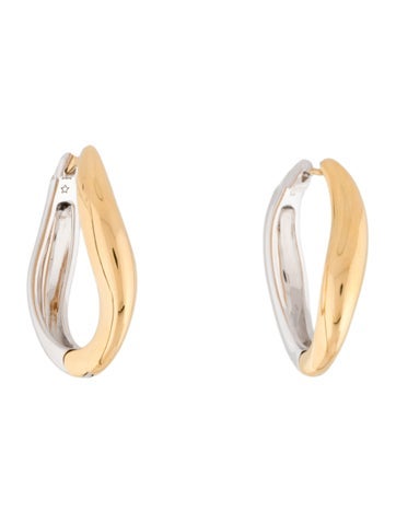 Pre-owned Missoma Two-tone Savi Signature Hoop Earrings In Multi