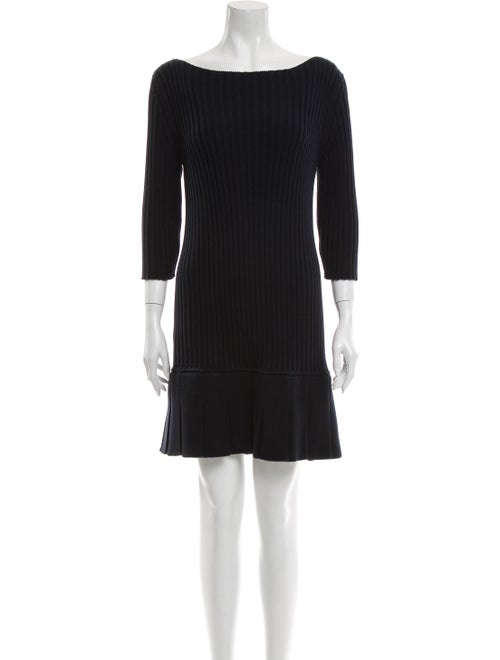 Miu Miu Scoop Neck Mini Dress Blue