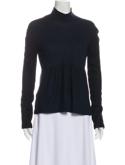 Miu Miu Turtleneck Long Sleeve Sweatshirt Blue