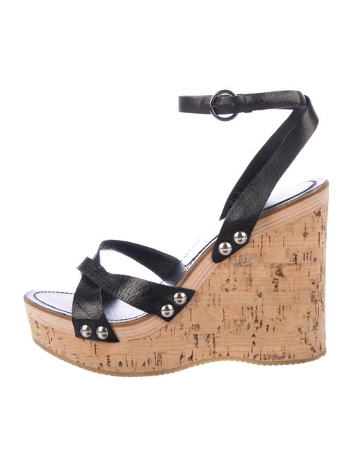 Miu Miu Wedge Ankle Wedge Sandals Black