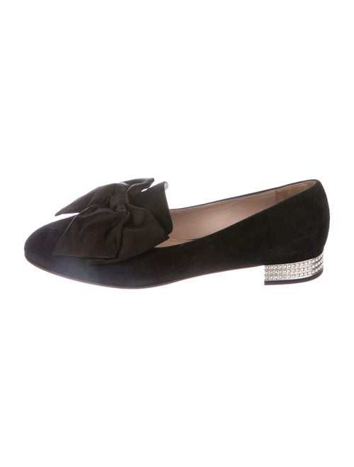Miu Miu Bow Accents Loafers Black