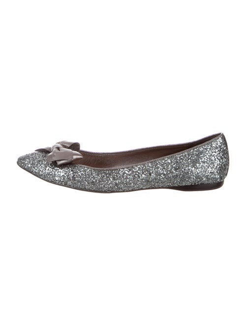Miu Miu Bow Accents Flats Metallic