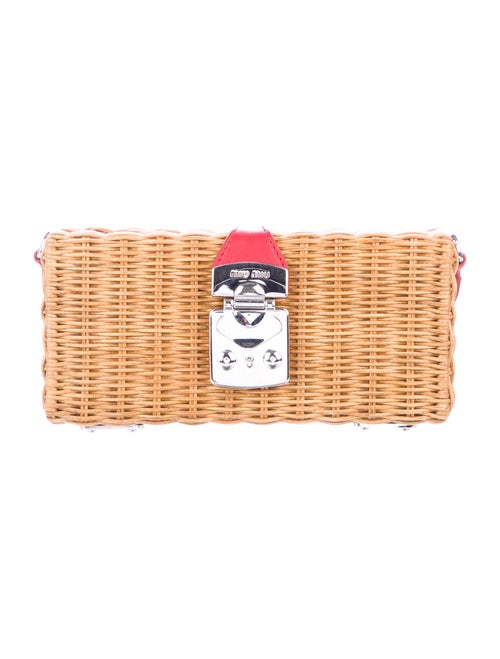 Miu Miu Rattan Crossbody Bag Red