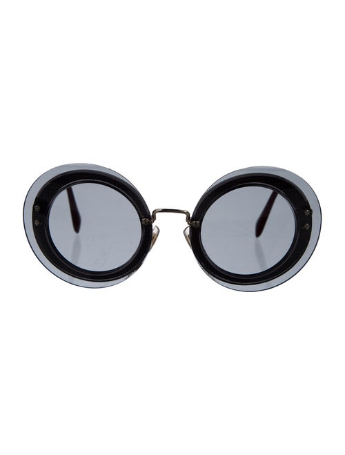 Miu Miu Rimless Round Sunglasses gold