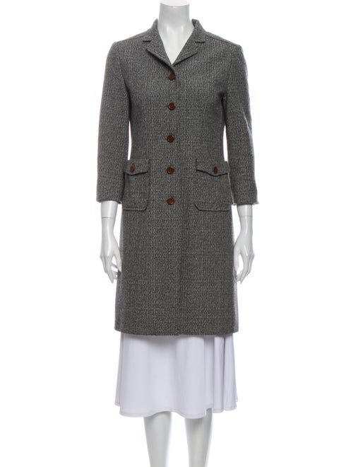 Miu Miu Virgin Wool Tweed Pattern Coat Wool