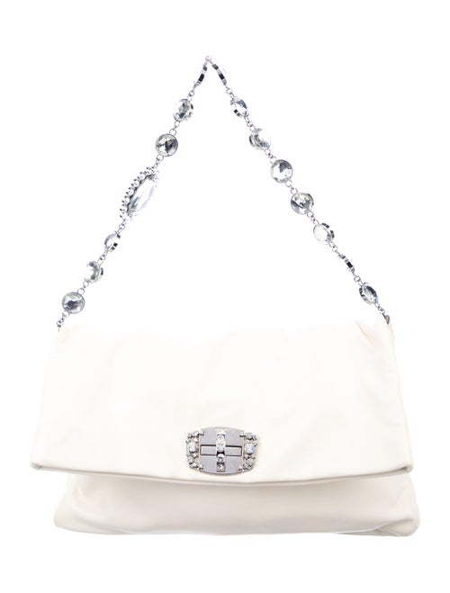 Miu Miu Iconic Crystal Flap Bag Silver