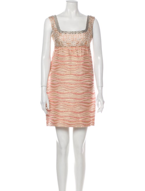 Miu Miu Printed Mini Dress Pink