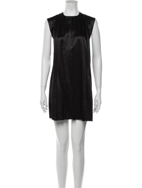 Miu Miu Crew Neck Mini Dress Black