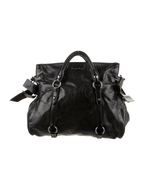 Miu Miu Vitello Bow Bag Black
