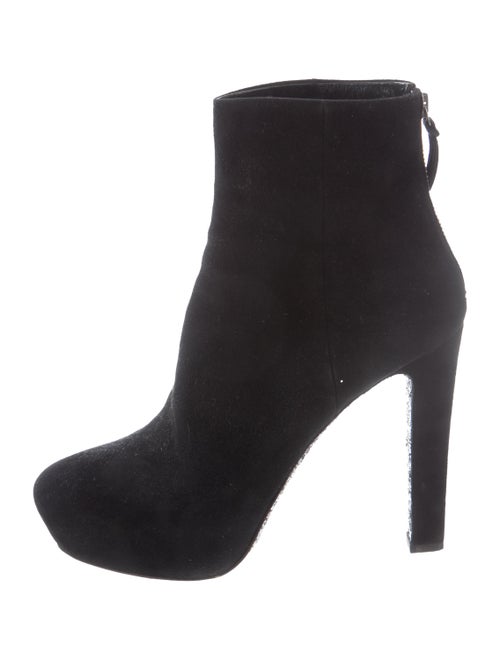 Miu Miu Suede Platform Ankle Boots Black