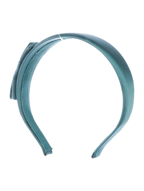 Miu Miu Satin Bow Headband Green