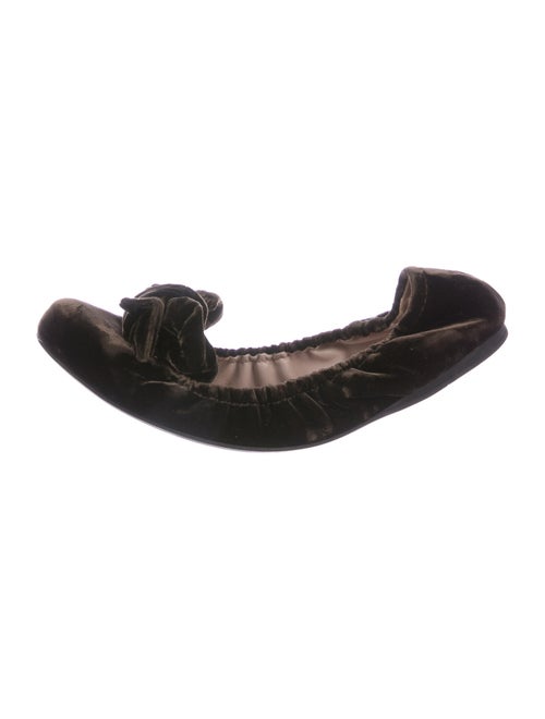 Miu Miu Bow Accents Ballet Flats Brown