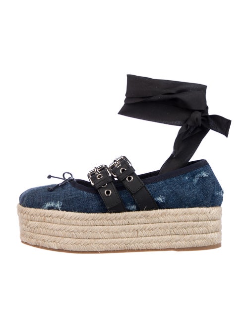 Miu Miu Bow Accents Espadrilles Blue