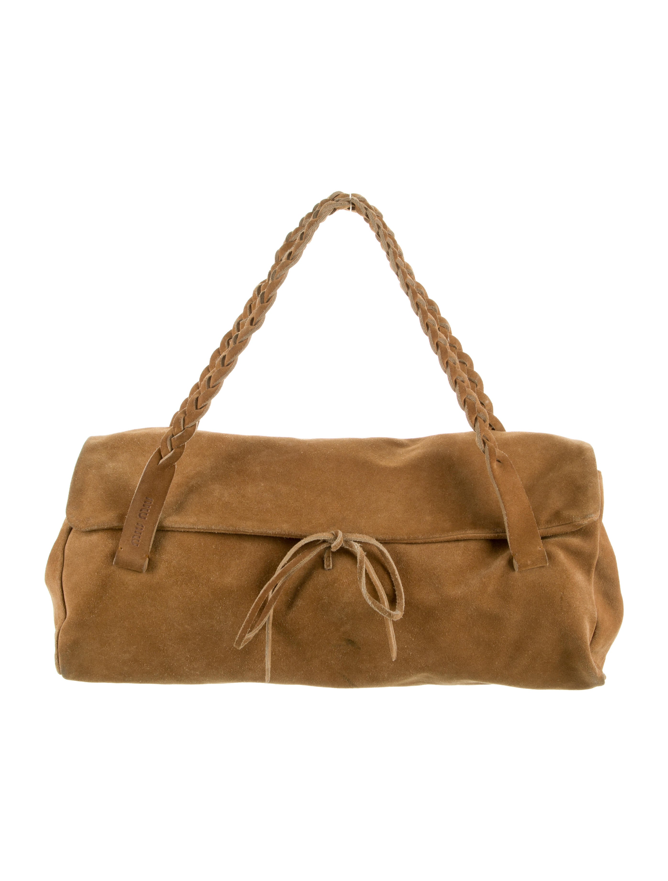 Miu Miu Suede Shoulder Bag - Neutrals Shoulder Bags