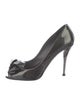 Miu Miu Patent Leather Bow Accents Pumps