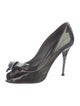 Miu Miu Patent Leather Bow Accents Pumps