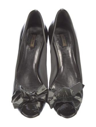 Miu Miu Patent Leather Bow Accents Pumps