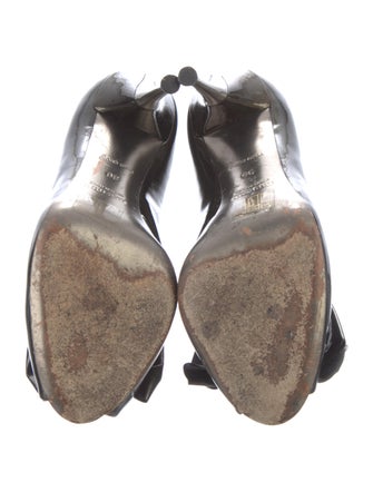 Miu Miu Patent Leather Bow Accents Pumps