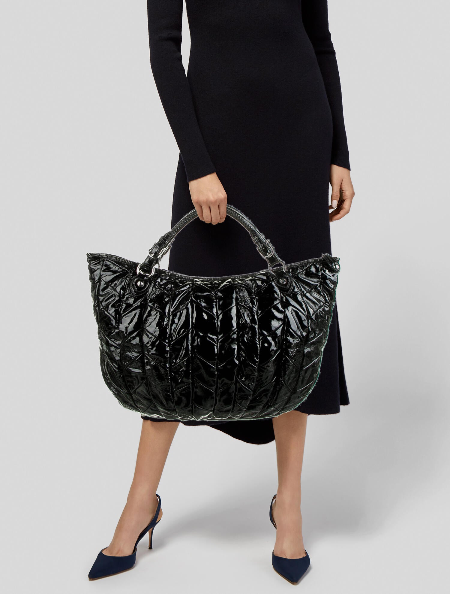 Miu Miu Patent Leather Tote Bag Black Totes, Handbags MIU150827