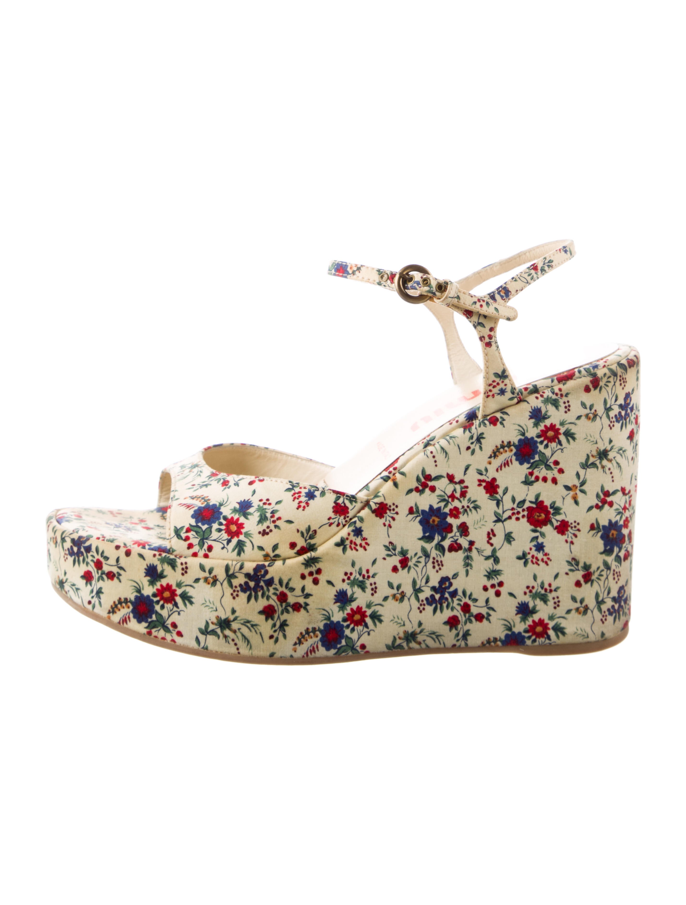 Miu Miu Floral Print Sandals