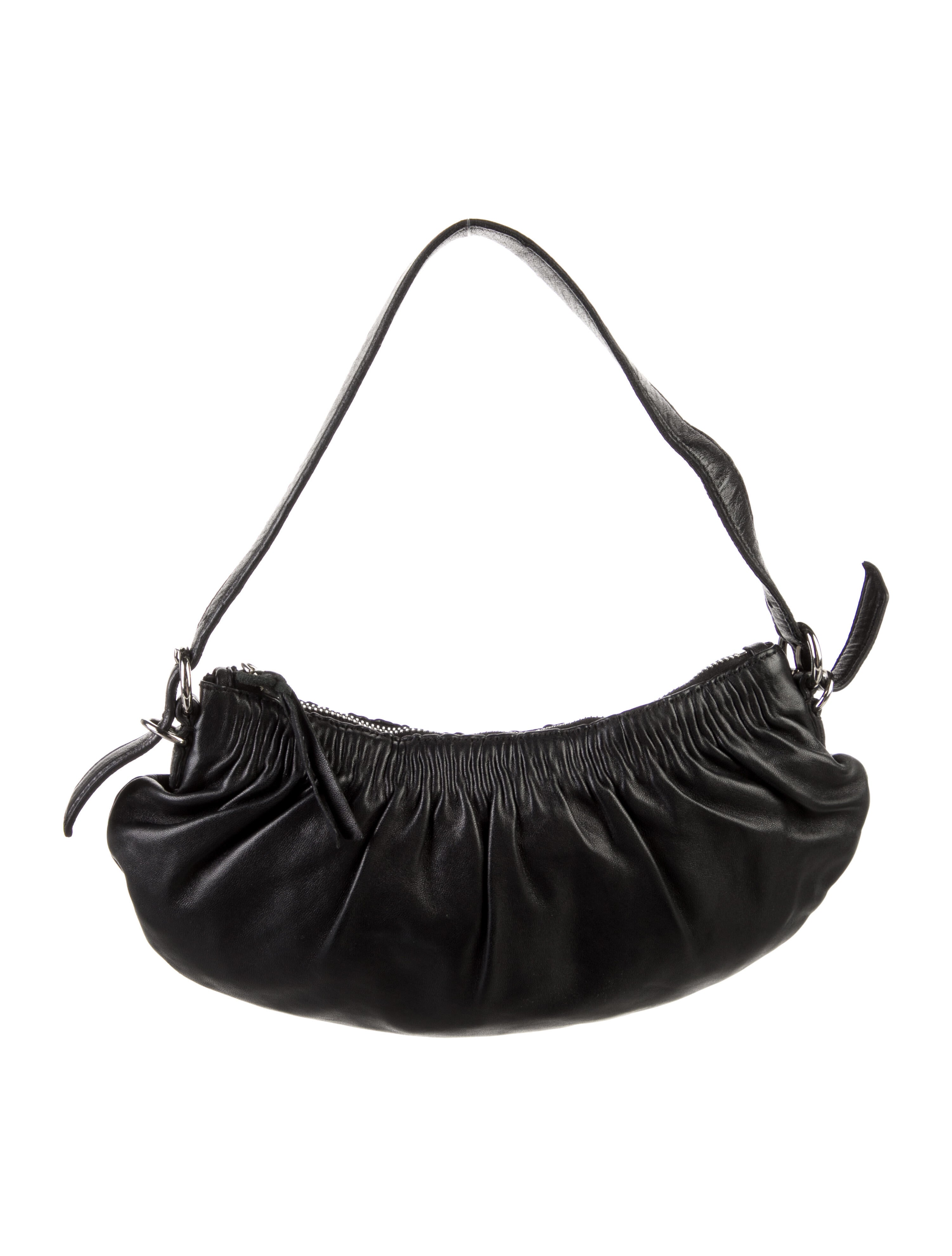 Miu Miu Leather Hobo Bag Black Hobos, Handbags MIU153201 The RealReal