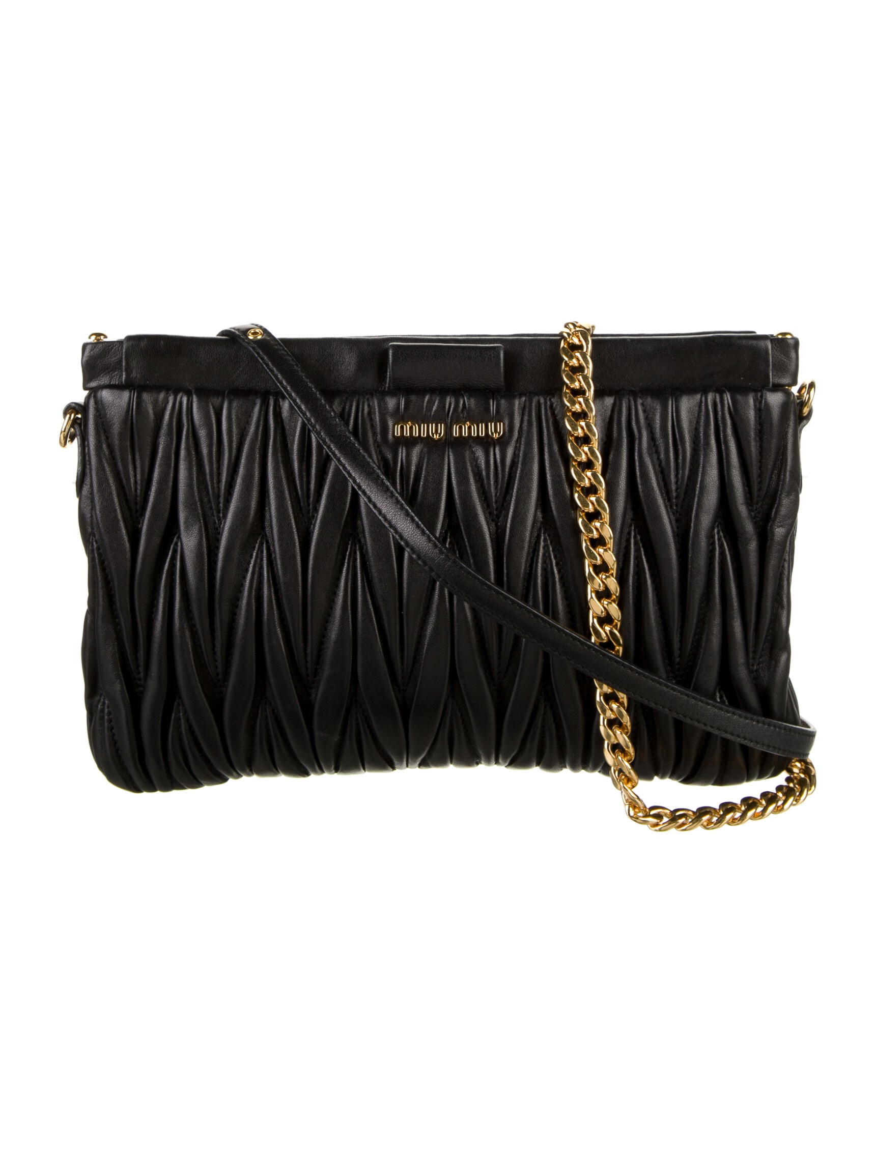 Miu Miu Leather Crossbody Bag Black Crossbody Bags, Handbags