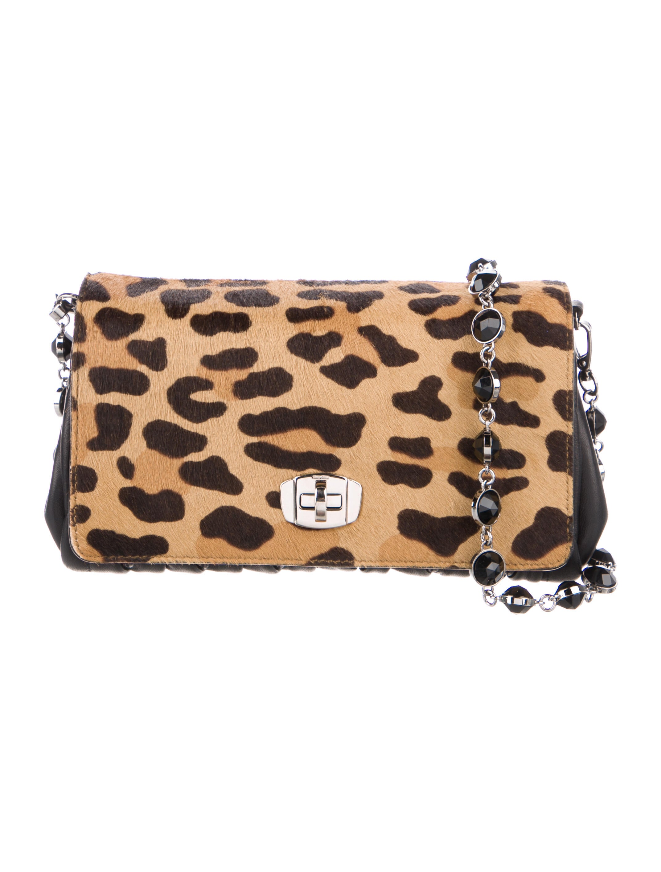 Miu Miu Ponyhair Leopard Print Crossbody Bag Crossbody Bags, Handbags