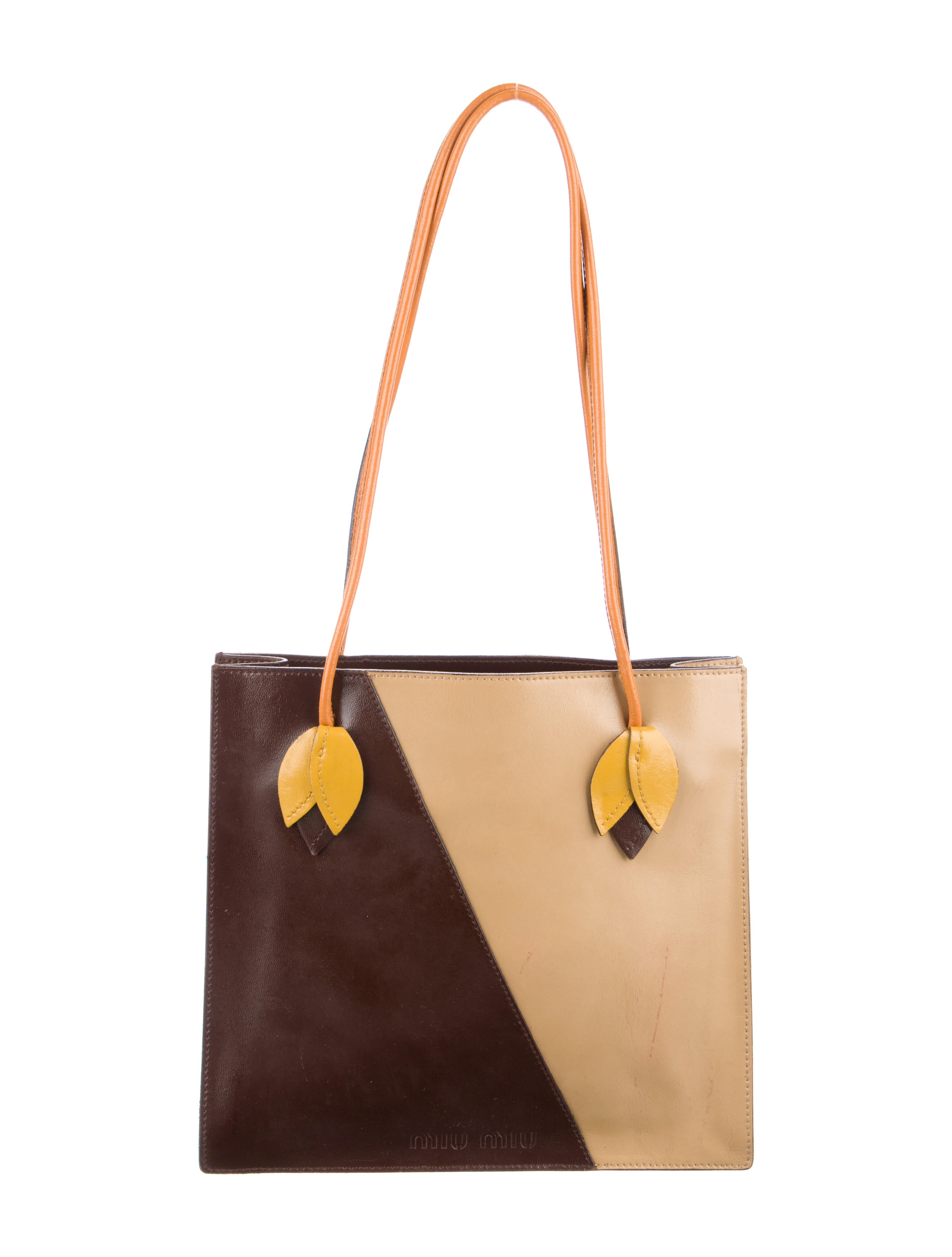 Miu Miu Patent Leather Shoulder Bag Brown Shoulder Bags, Handbags