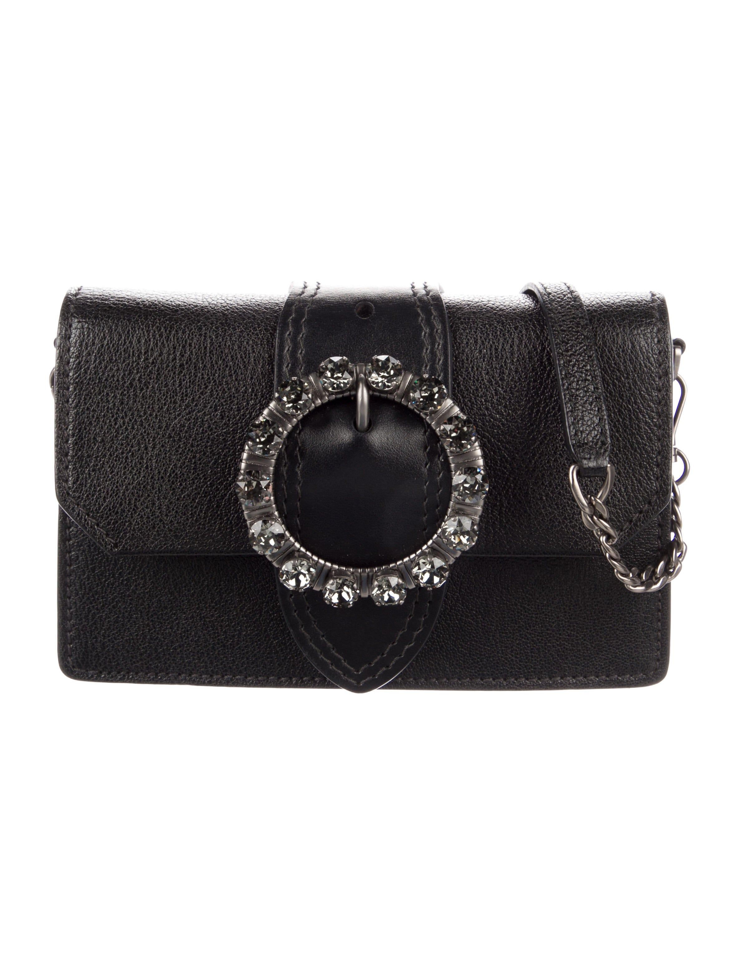 Miu Miu Matelassé Leather Crossbody Bag Black Crossbody Bags